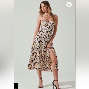 ASTR Gala bustier cross strap midi dress